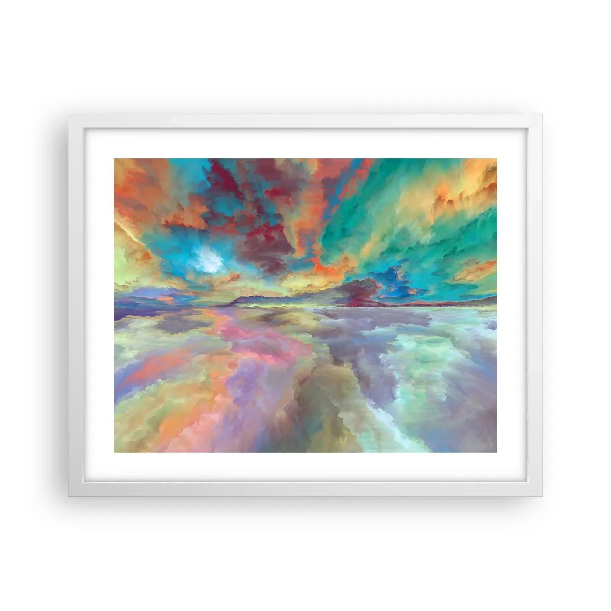 Plakat i hvid ramme - To himle - 50x40 cm