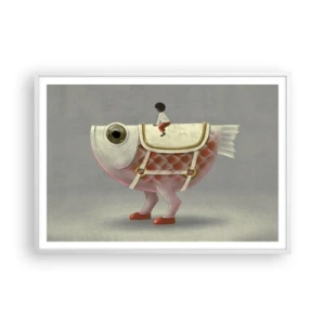 Plakat i hvid ramme - Rybonski rytter - 100x70 cm