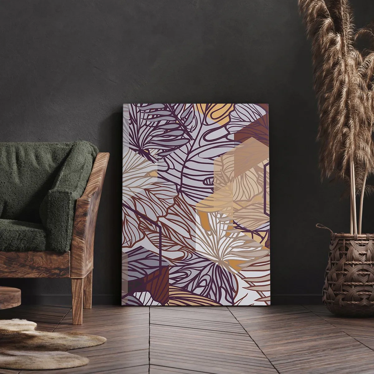 Lærredstryk - Billede på lærred - Umuligt forhold mellem geometri og natur - 45x80 cm