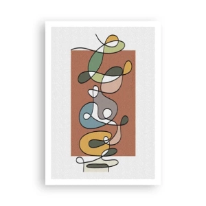Plakat - Abstraktion: et farverigt virvar - 70x100 cm