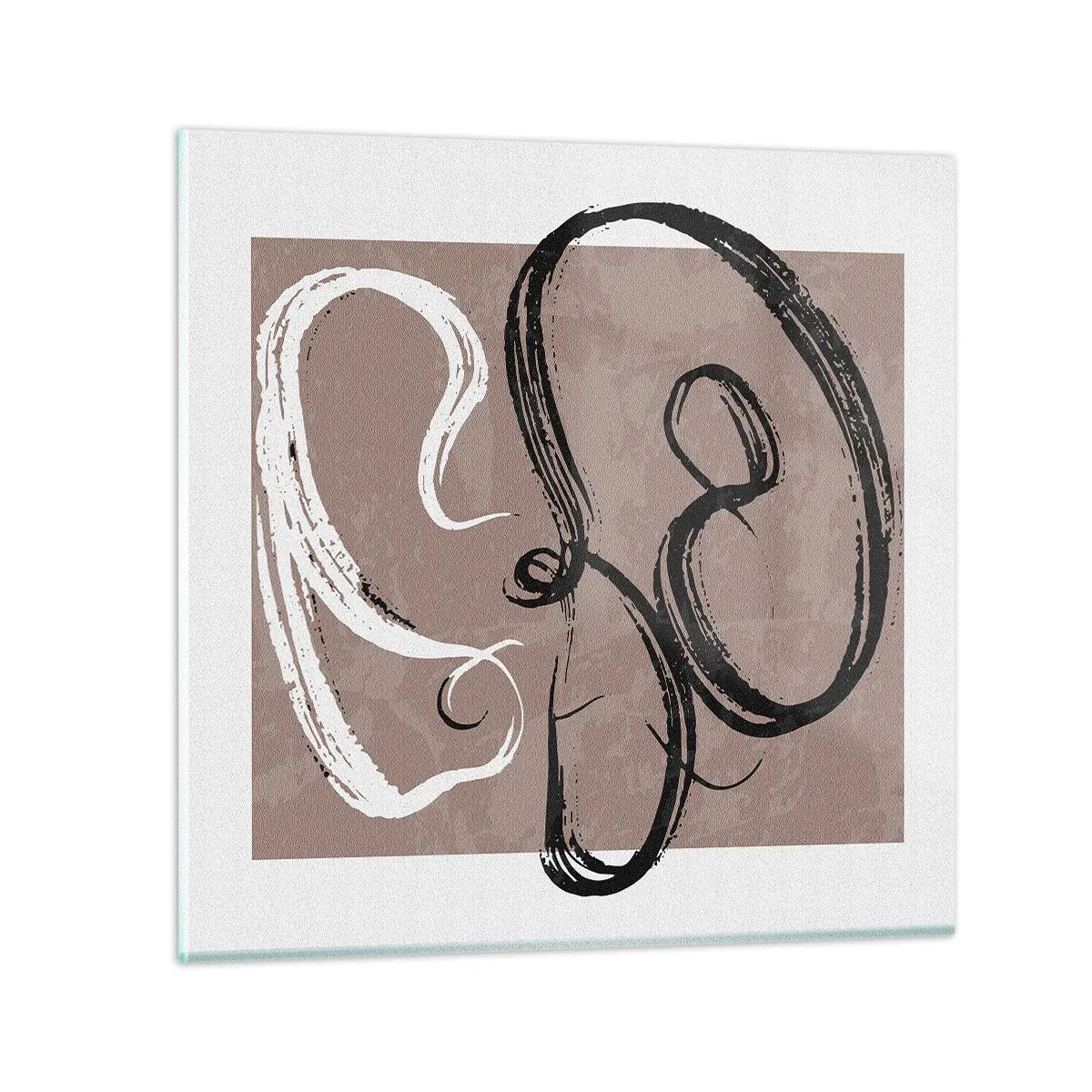 Billede på glas - Komposition - en søgen efter fuldstændighed - 40x40 cm