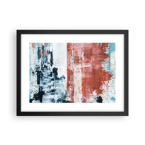 Plakat i sort ramme - Abstrakt halvt og halvt - 40x30 cm