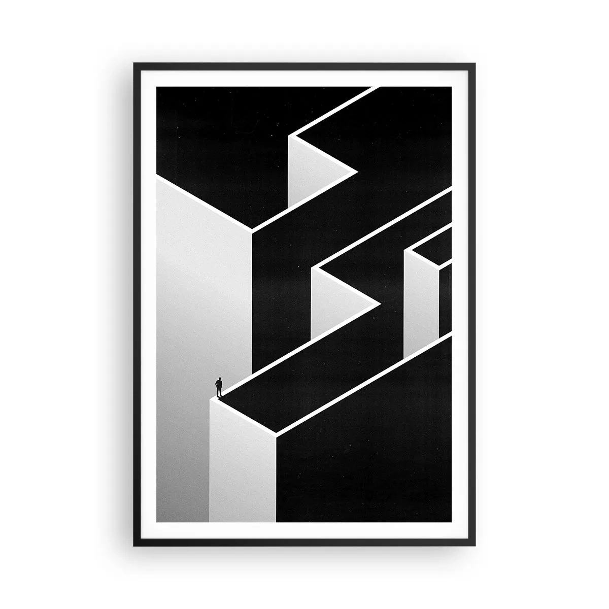 Plakat i sort ramme - Ensomhed på toppen - 70x100 cm