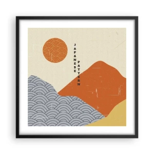 Plakat i sort ramme - I den japanske ånd - 50x50 cm