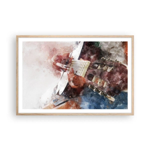 Plakat i ramme af lyst egetræ - Og hvad synes du? - 91x61 cm