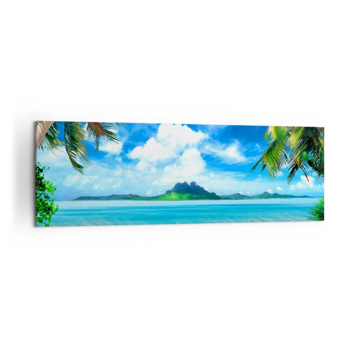 Lærredstryk - Billede på lærred - Azur i troperne - 160x50 cm