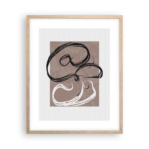 Plakat i ramme af lyst egetræ - Komposition - en søgen efter fuldstændighed - 40x50 cm