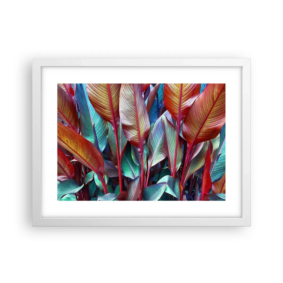 Plakat i hvid ramme - Farverigt krat - 40x30 cm