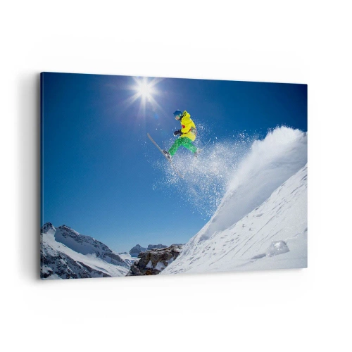 Lærredstryk - Billede på lærred - Danser med bjergene - 100x70 cm