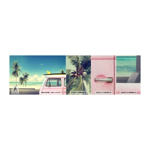 Prøve Fototapet Premium Sand - Ferietid til at starte - Landskab, Strand, Surfing - 100x30 cm