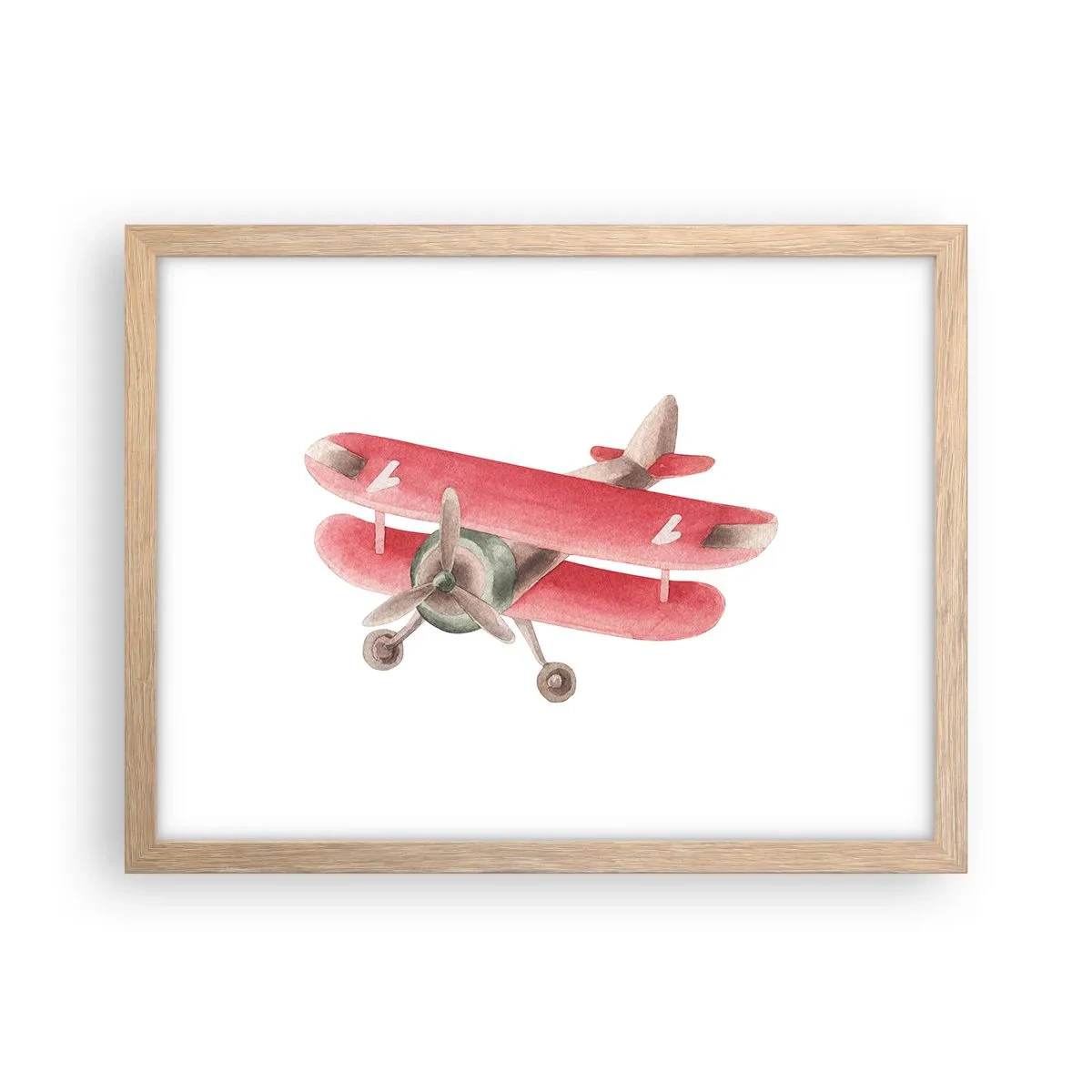Plakat i ramme af lyst egetræ - Klar til at flyve højt - 40x30 cm