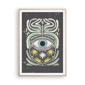 Plakat i ramme af lyst egetræ - Stammeritualer - 70x100 cm
