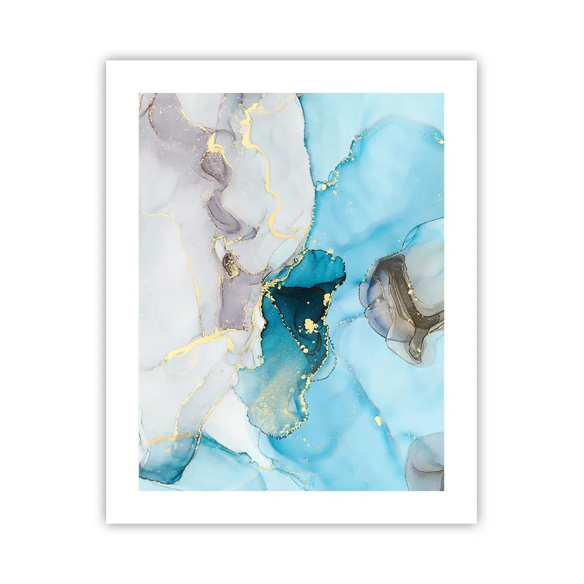 Plakat - En undersøgelse af mødet mellem grå og turkis - 40x50 cm