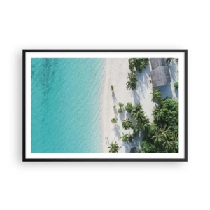 Plakat i sort ramme - Ferie i paradis - 91x61 cm