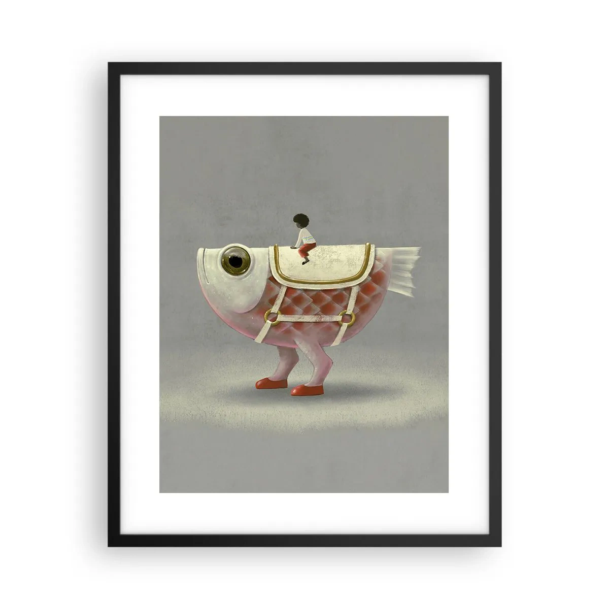 Plakat i sort ramme - Rybonski rytter - 40x50 cm
