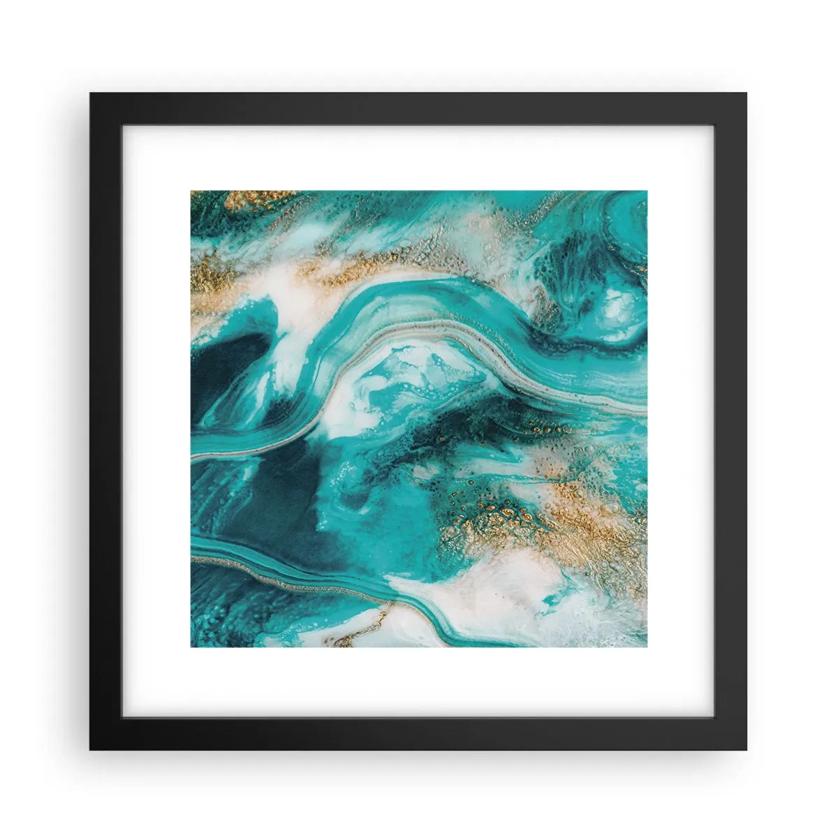 Plakat i sort ramme - Flod af guld - 30x30 cm