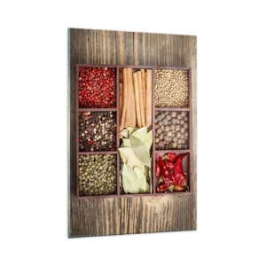 Billede på glas - Orden af former, duftbuket af aromaer - 80x120 cm