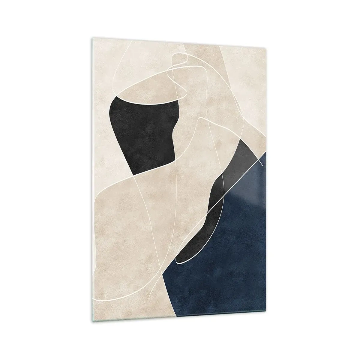 Billede på glas - Abstrakt komposition - kontrast af farver - 70x100 cm