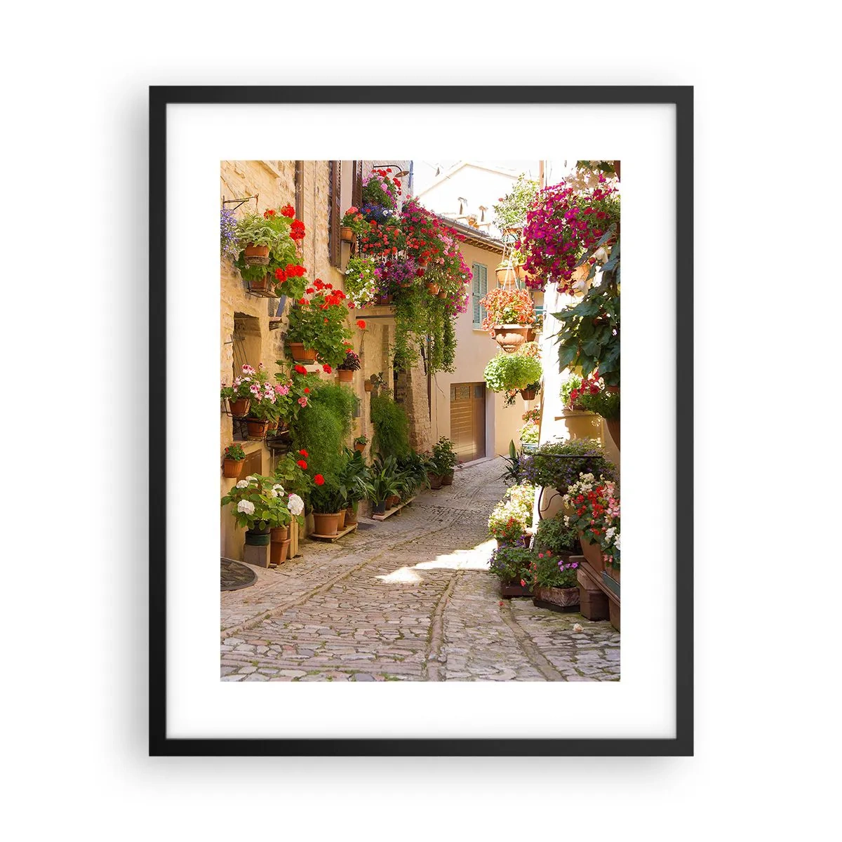Plakat i sort ramme - I en strøm af blomster - 40x50 cm
