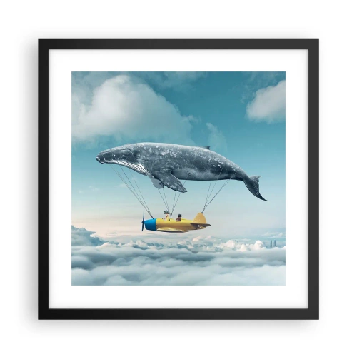 Plakat i sort ramme - Hvorfor ikke? - 40x40 cm