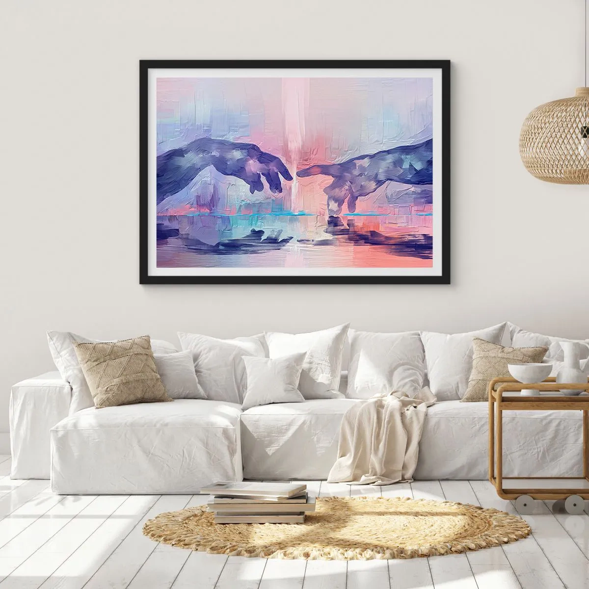 Plakat i sort ramme - Den guddommelige gnist af liv - 100x70 cm