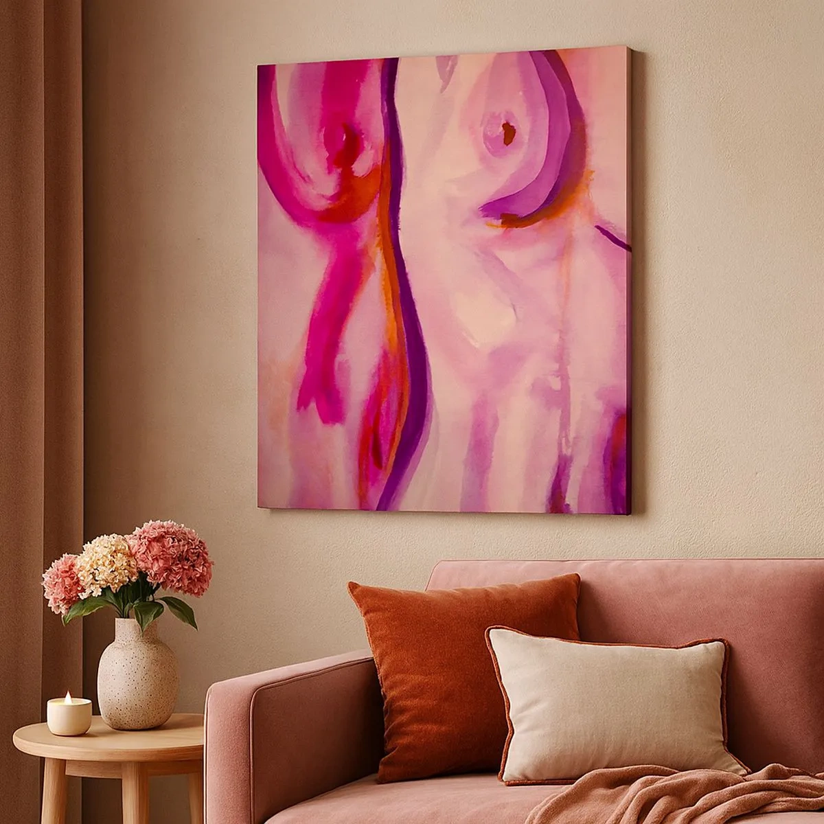 Lærredstryk - Billede på lærred - En ode til kvindelighed - 30x30 cm