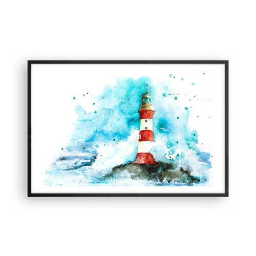 Plakat i sort ramme - Elementernes enhed - 91x61 cm