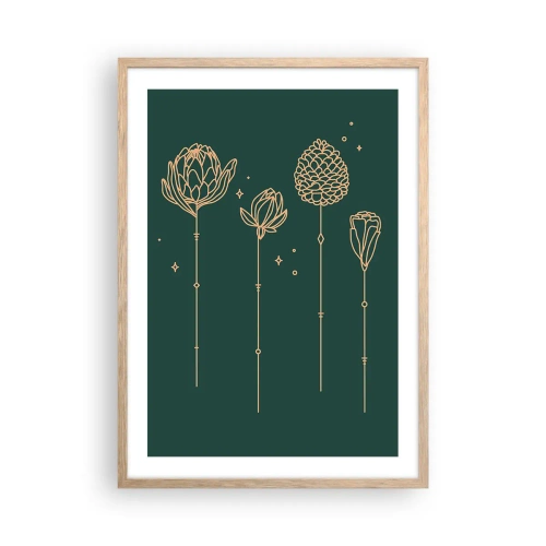 Plakat i ramme af lyst egetræ - Familien ZIÓŁkowski - 50x70 cm
