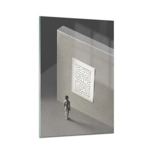 Billede på glas - Men hvor er jeg? - 80x120 cm