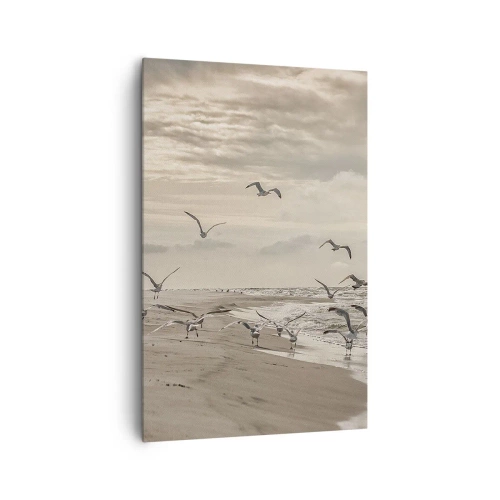Lærredstryk - Billede på lærred - Havet brummer, fuglene synger - 80x120 cm
