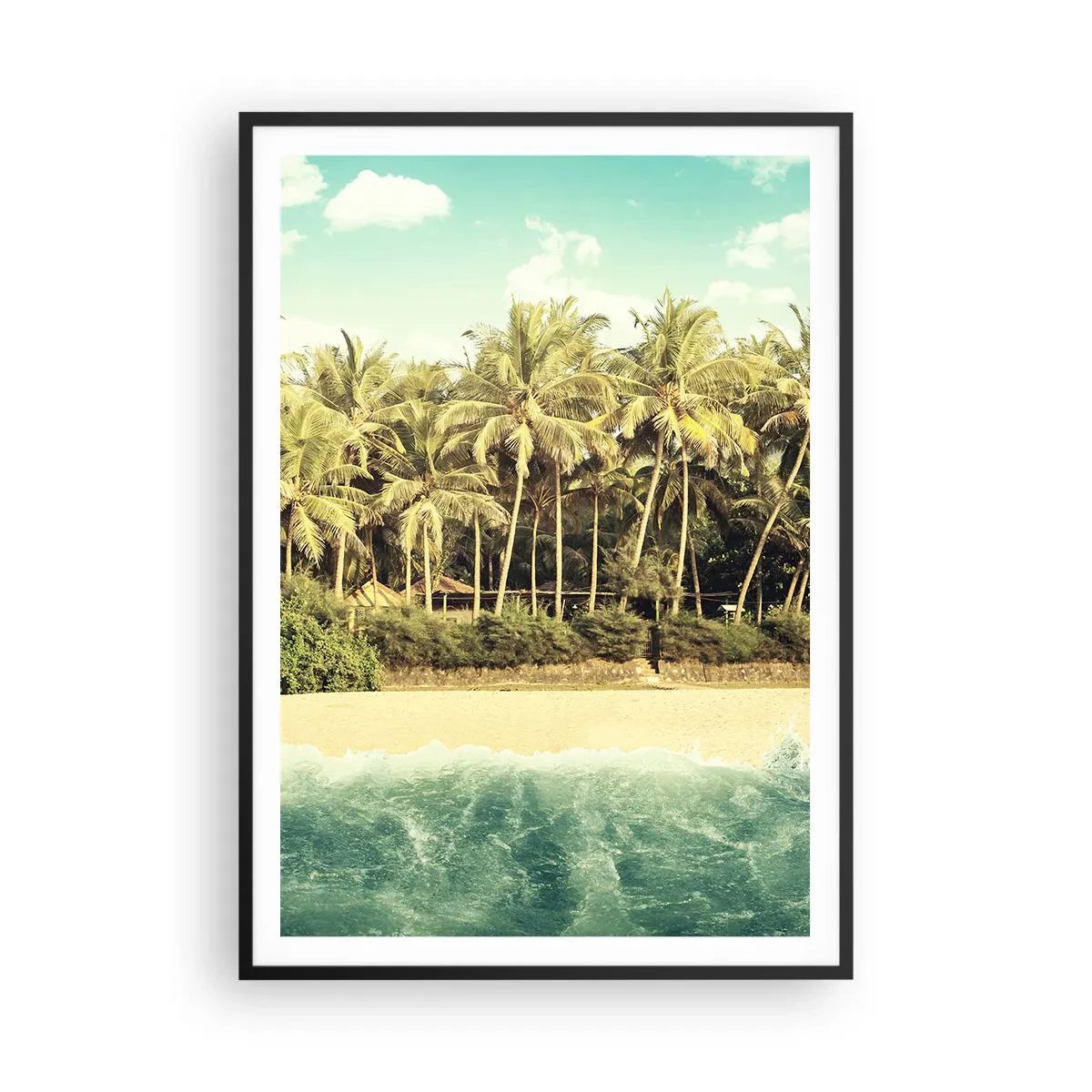 Plakat i sort ramme - Hvad med her? - 70x100 cm