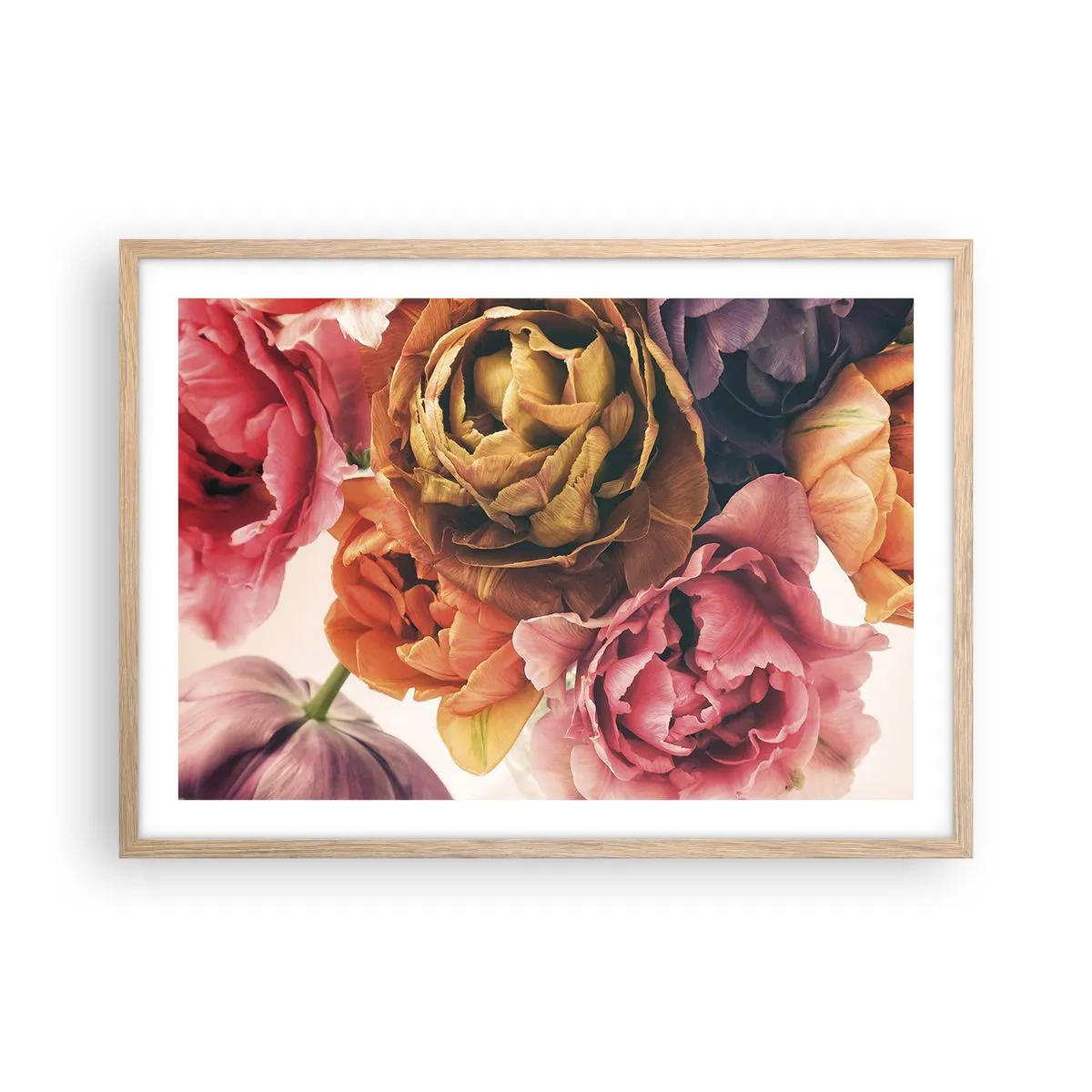 Plakat i ramme af lyst egetræ - Fejring af livet - 70x50 cm