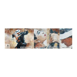 Prøve Fototapet Premium Canvas - A la Rudolf Valentino - Abstraktion, Dans, Tango - 100x30 cm