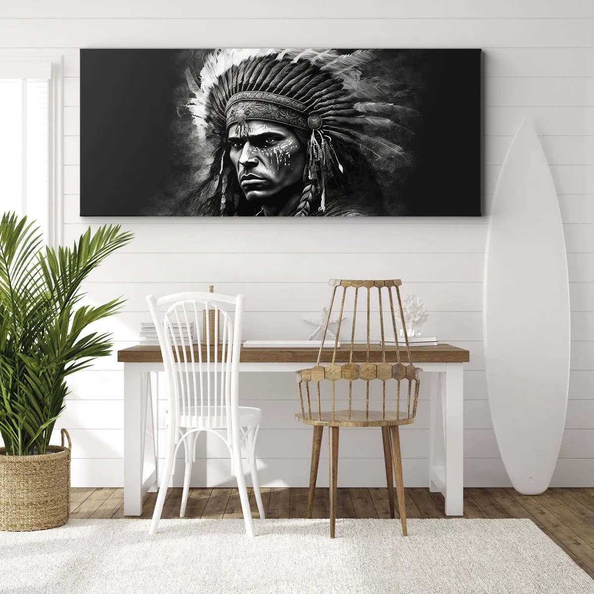 Lærredstryk - Billede på lærred - Leder og kriger - 100x40 cm