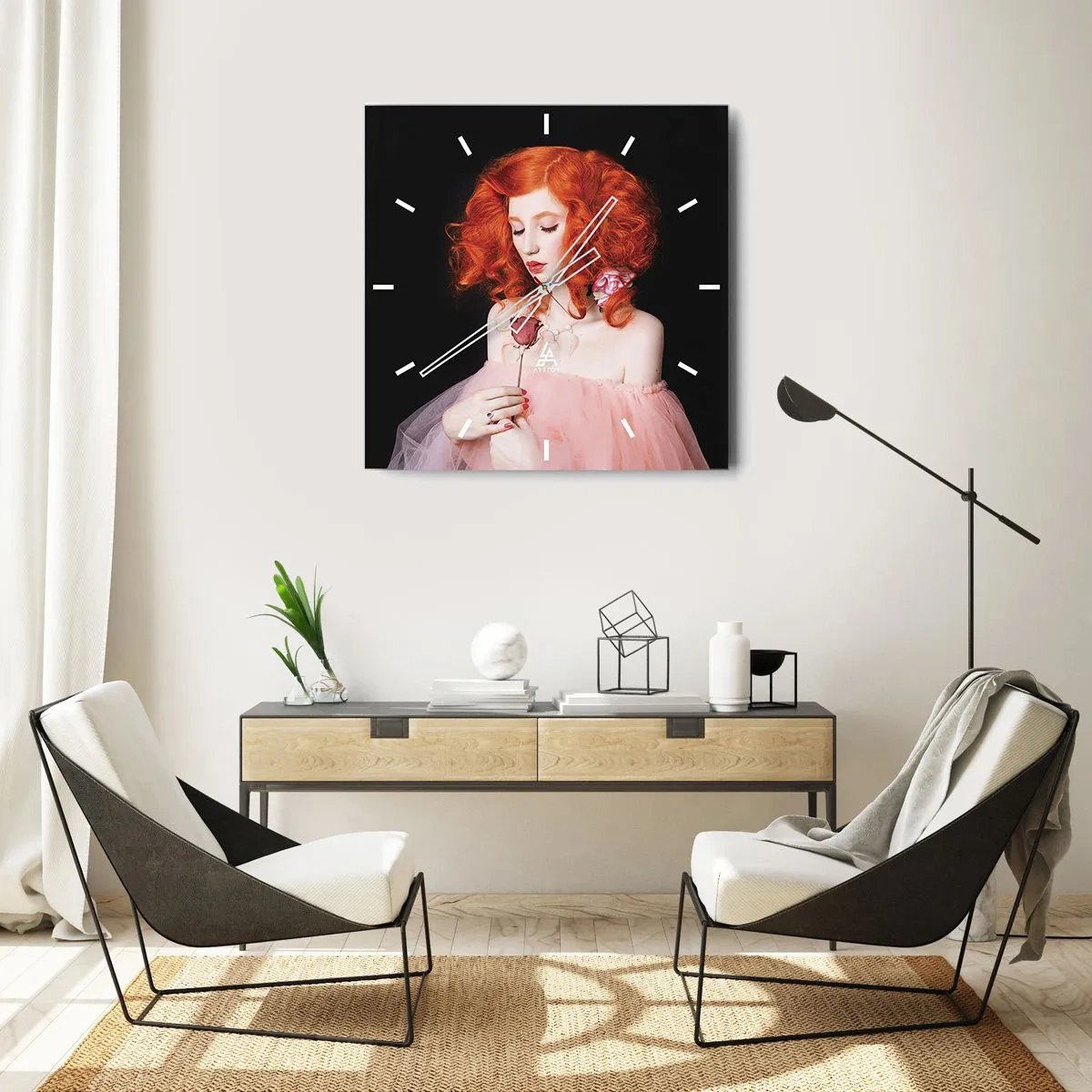 Vægur, Uret - I barokstil - 30x30 cm