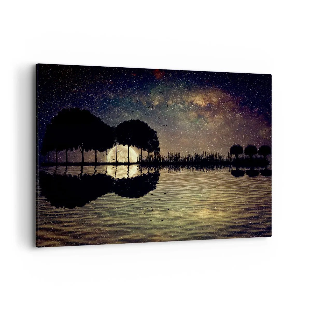 Lærredstryk - Billede på lærred - En nat på kanten af verden - 120x80 cm