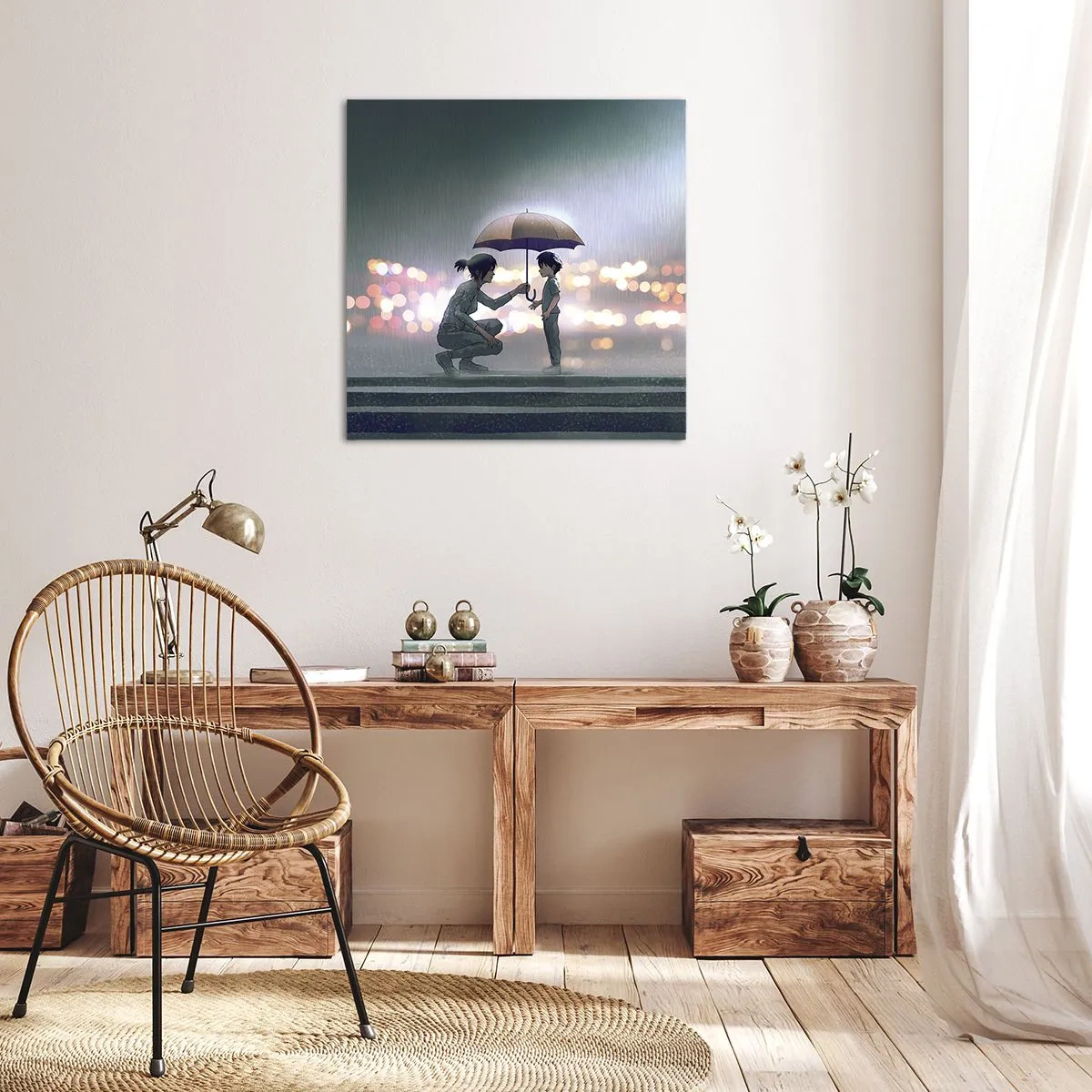 Lærredstryk - Billede på lærred - Og alt er godt nu - 40x40 cm