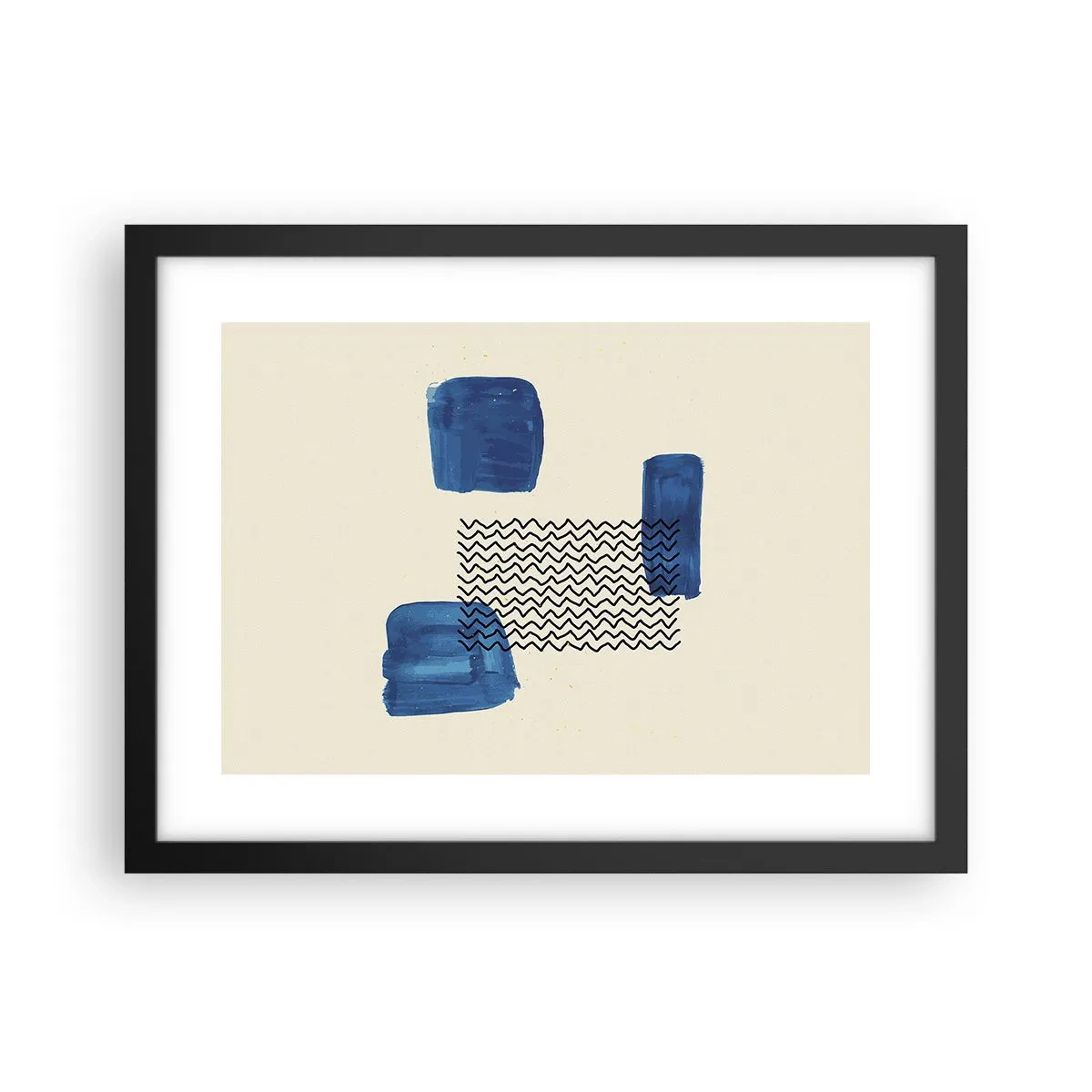 Plakat i sort ramme - Abstrakt kvartet - 40x30 cm