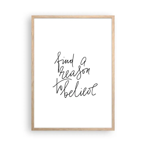 Plakat i ramme af lyst egetræ - Det er muligt - 50x70 cm