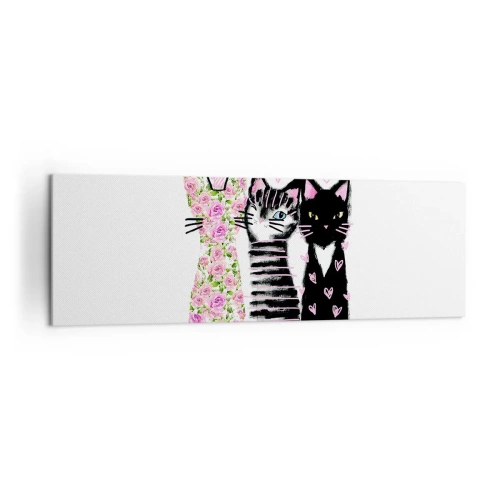 Lærredstryk - Billede på lærred - Der var tre katte - 160x50 cm