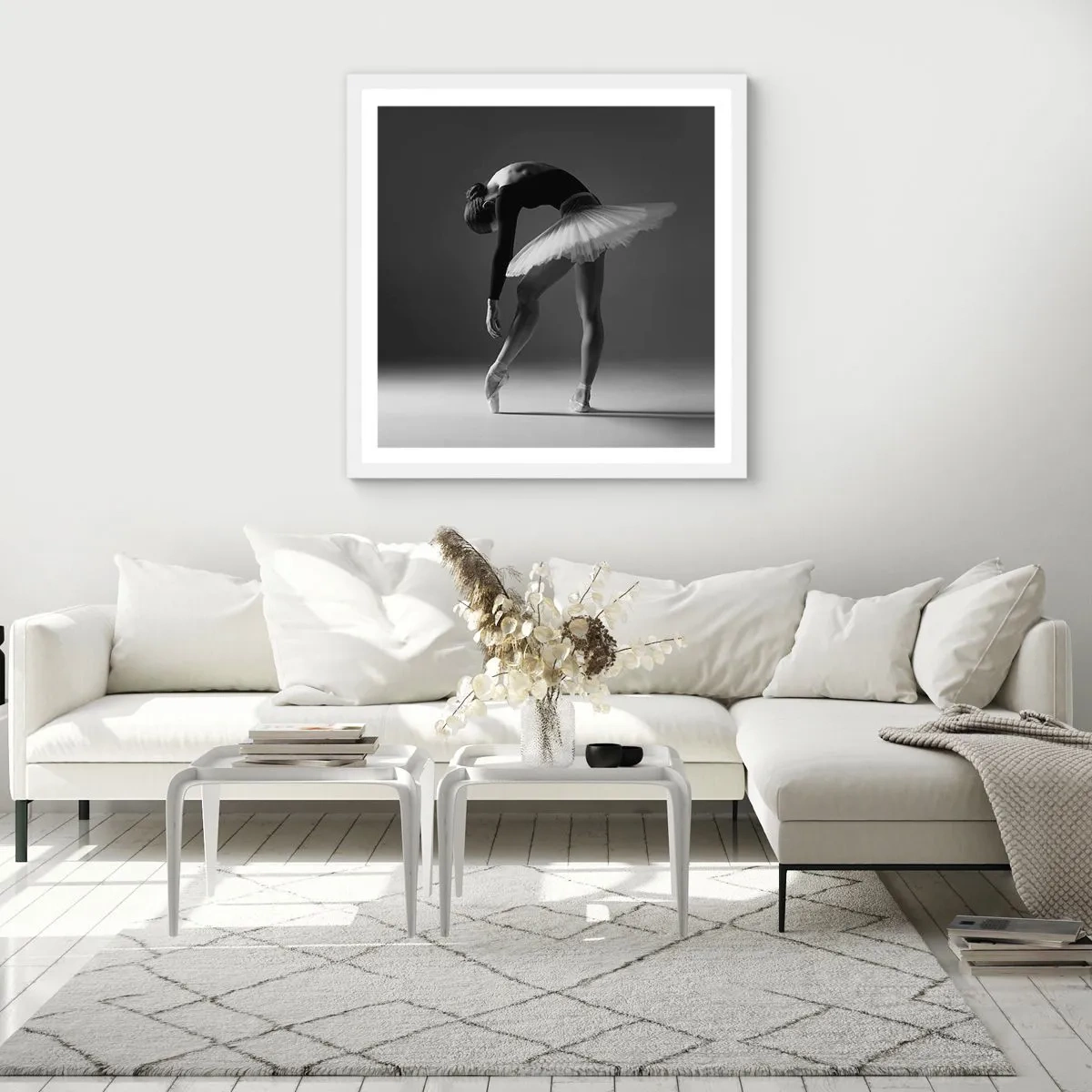 Plakat i hvid ramme - Bella balerina - 40x40 cm