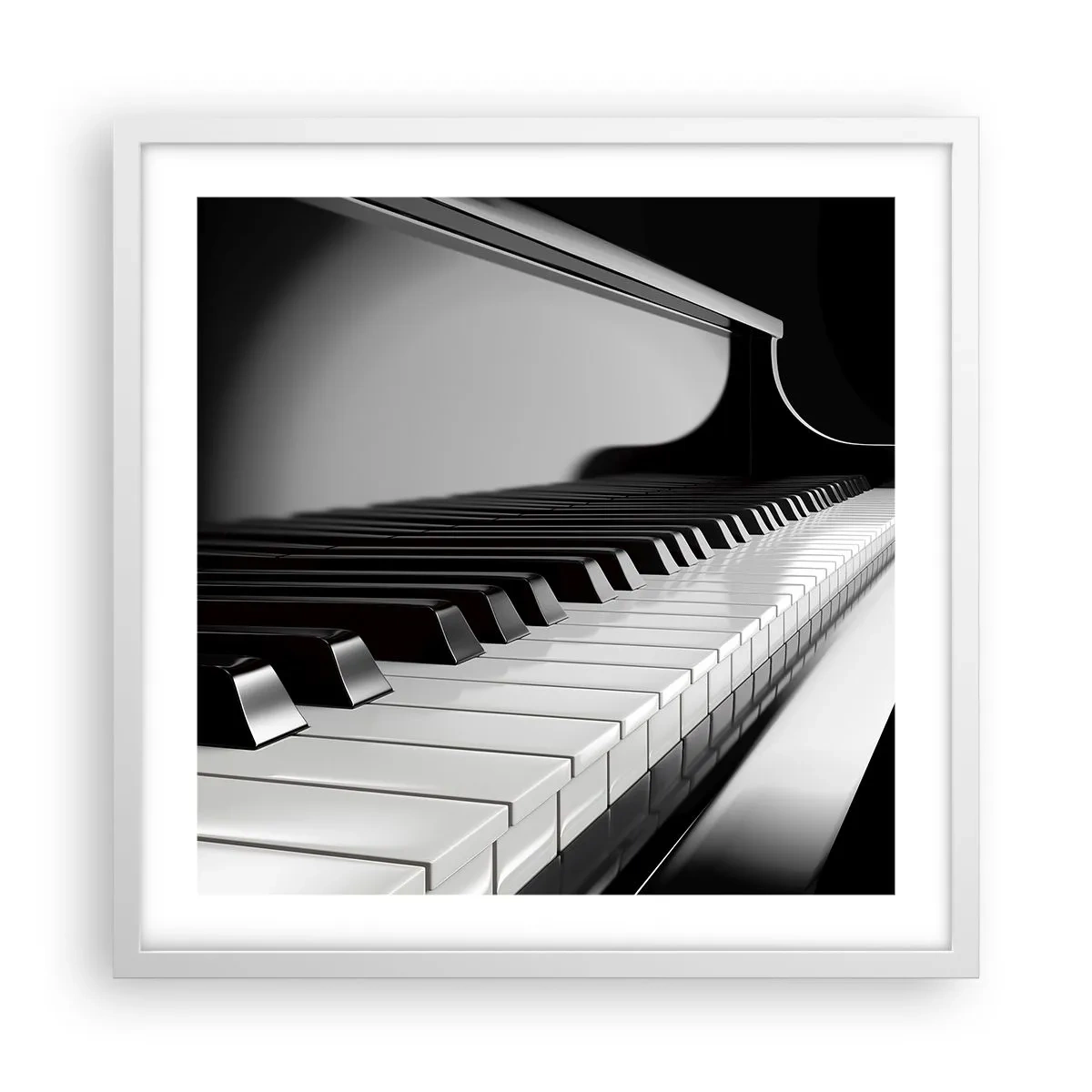 Plakat i hvid ramme - Harmoni af former og farver - 50x50 cm