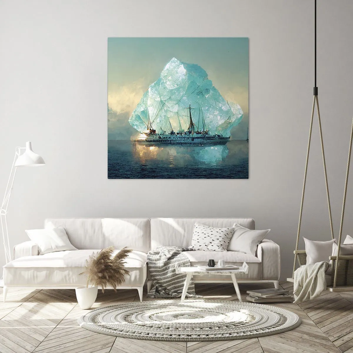 Lærredstryk - Billede på lærred - Arktisk diamant - 50x50 cm
