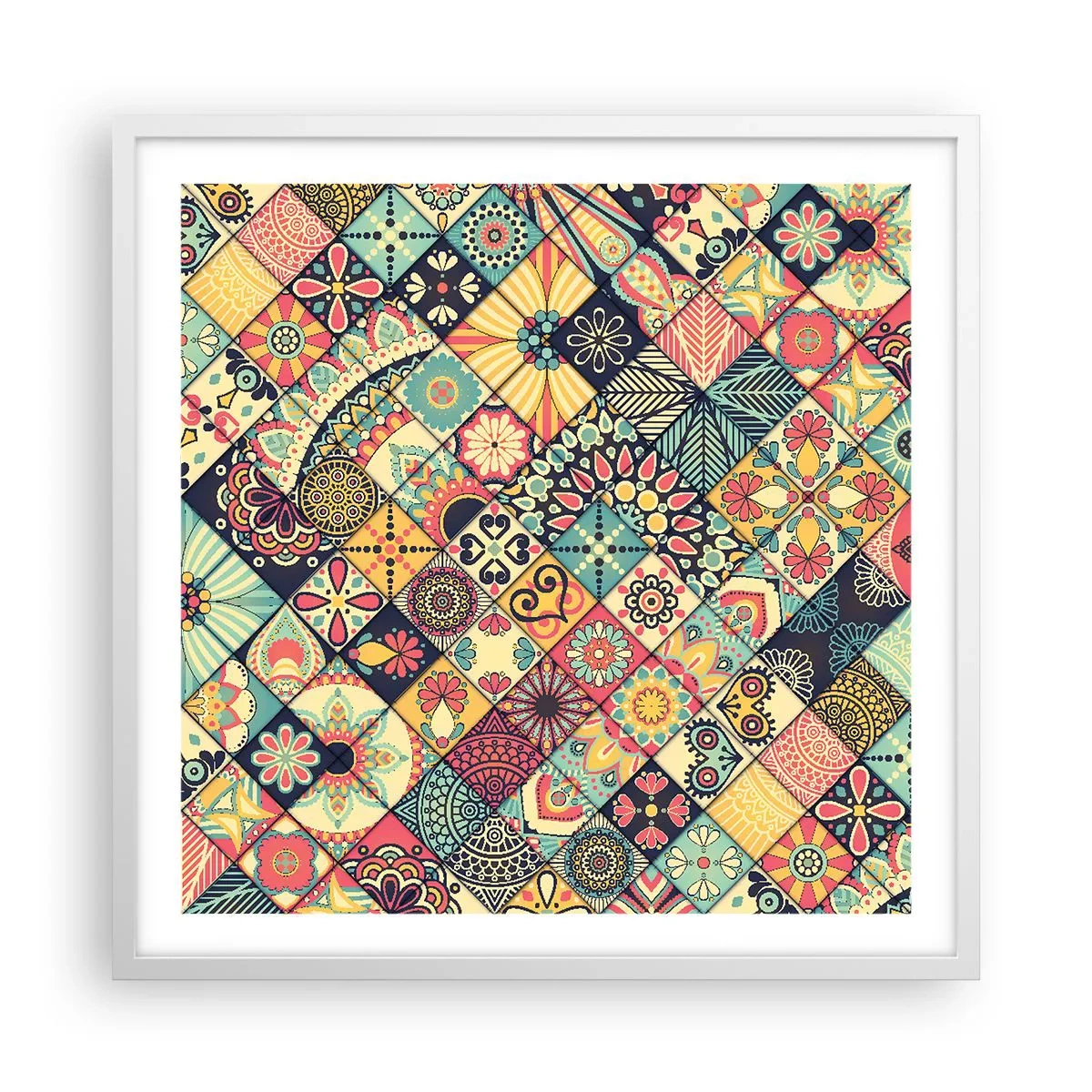 Plakat i hvid ramme - Marokkansk stemning - 60x60 cm