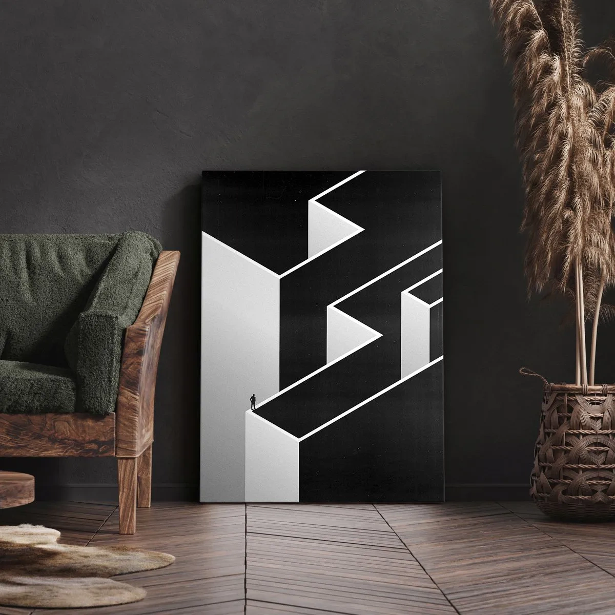 Lærredstryk - Billede på lærred - Ensomhed på toppen - 65x120 cm