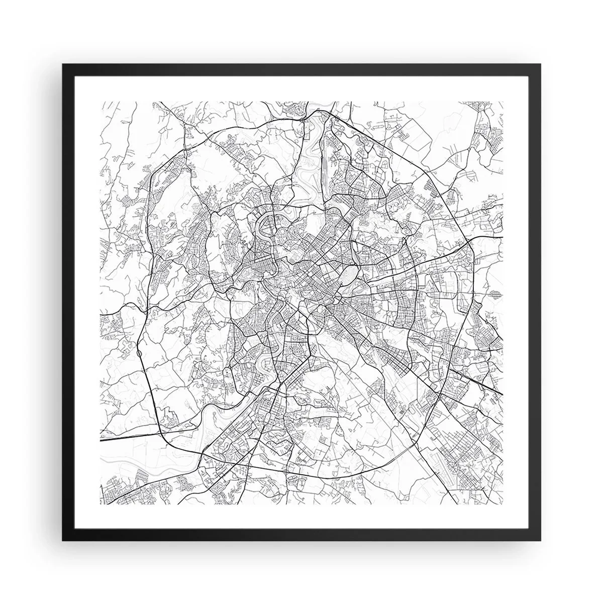 Plakat i sort ramme - Romersk cirkel - 60x60 cm