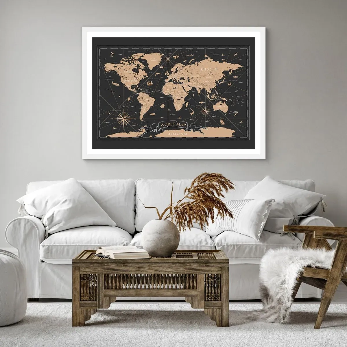 Plakat i hvid ramme - Grænserne for min verden - 50x40 cm