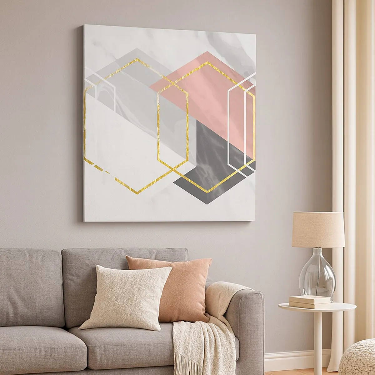 Lærredstryk - Billede på lærred - Kædesammensætning - 30x30 cm