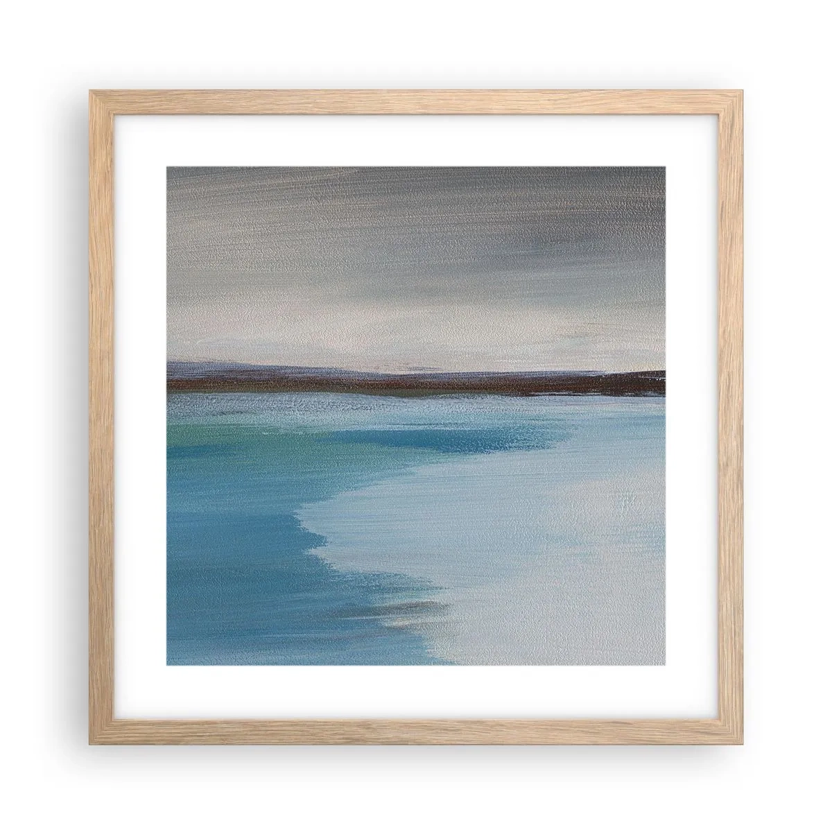 Plakat i ramme af lyst egetræ - Horisontalt landskab - 40x40 cm