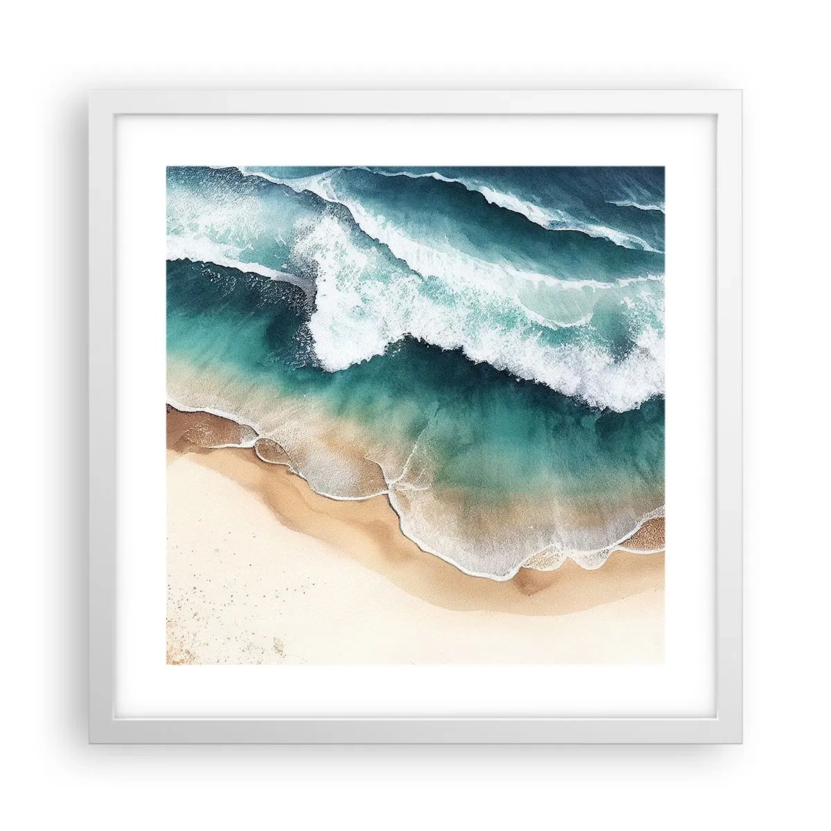 Plakat i hvid ramme - Et evigt møde - 40x40 cm